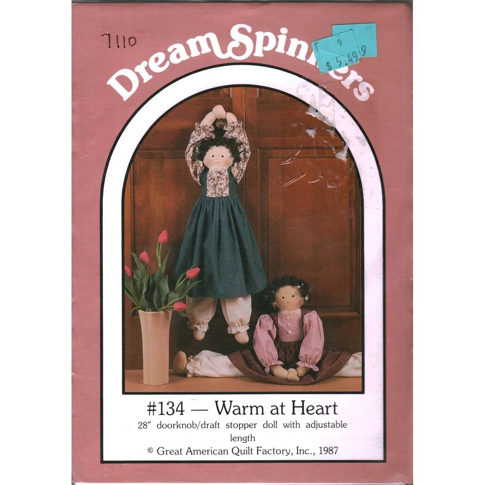 Vintage 1987 Warm at Heart‎ 134 Doll Sewing Pattern DreamSpinners Lynda Milligan